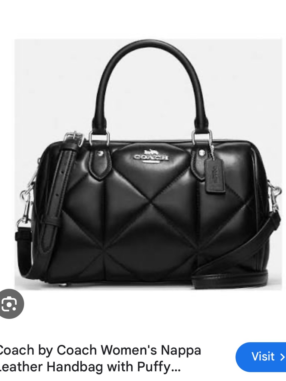 Coach Quilted Nappa Leather Rowan - Black
